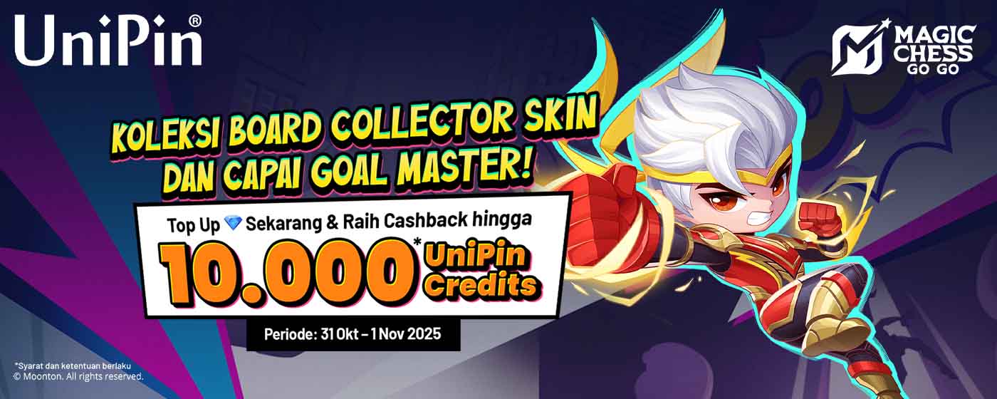 Raih Board Collector Skin dan Jadi Goal Master! Dapatkan Cashback hingga 10.000 UniPin Credits! ⚡️
